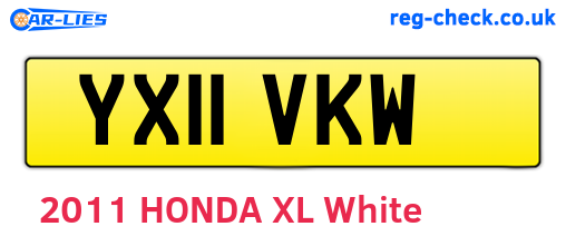 YX11VKW are the vehicle registration plates.