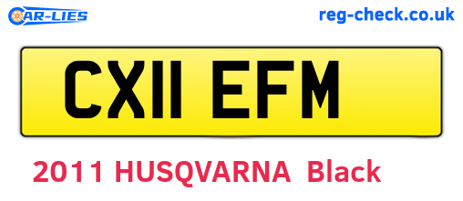 CX11EFM are the vehicle registration plates.