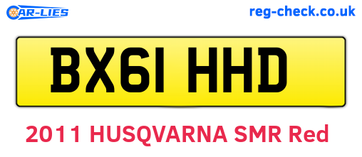 BX61HHD are the vehicle registration plates.