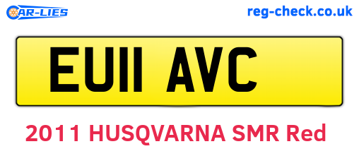 EU11AVC are the vehicle registration plates.