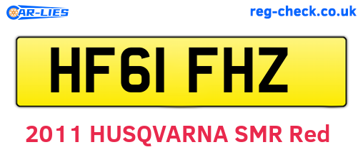 HF61FHZ are the vehicle registration plates.