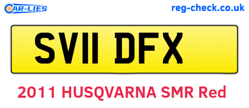 SV11DFX are the vehicle registration plates.