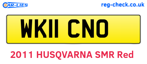 WK11CNO are the vehicle registration plates.