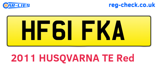 HF61FKA are the vehicle registration plates.