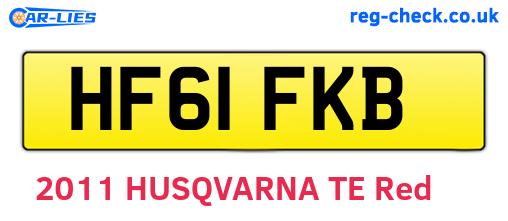 HF61FKB are the vehicle registration plates.