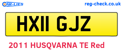 HX11GJZ are the vehicle registration plates.