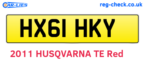 HX61HKY are the vehicle registration plates.