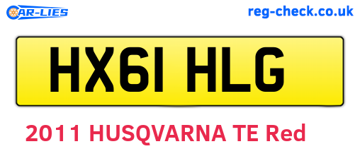 HX61HLG are the vehicle registration plates.
