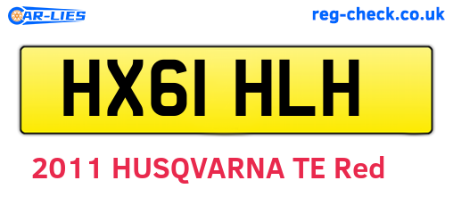 HX61HLH are the vehicle registration plates.