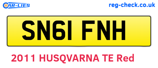 SN61FNH are the vehicle registration plates.