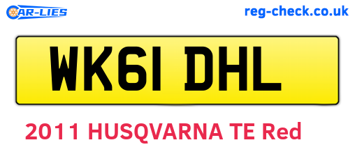 WK61DHL are the vehicle registration plates.