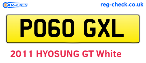 PO60GXL are the vehicle registration plates.