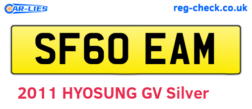 SF60EAM are the vehicle registration plates.
