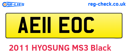 AE11EOC are the vehicle registration plates.