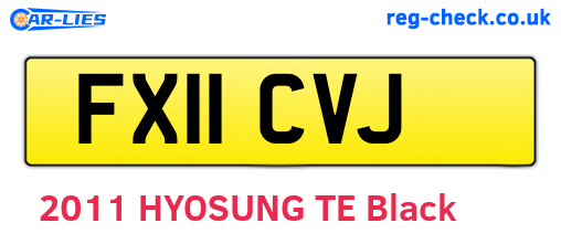 FX11CVJ are the vehicle registration plates.