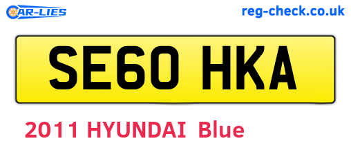 SE60HKA are the vehicle registration plates.