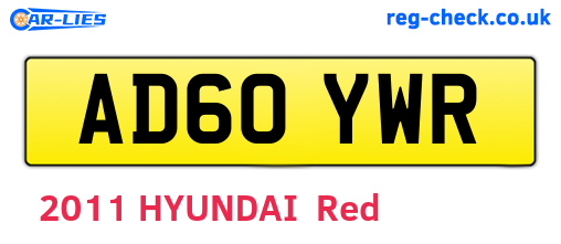 AD60YWR are the vehicle registration plates.