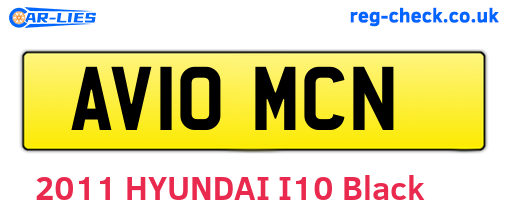 AV10MCN are the vehicle registration plates.