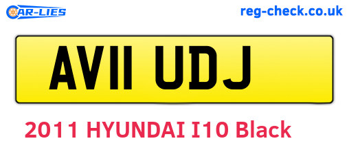 AV11UDJ are the vehicle registration plates.