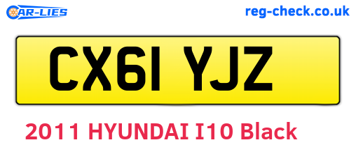 CX61YJZ are the vehicle registration plates.