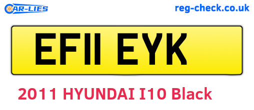 EF11EYK are the vehicle registration plates.