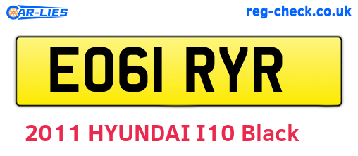 EO61RYR are the vehicle registration plates.