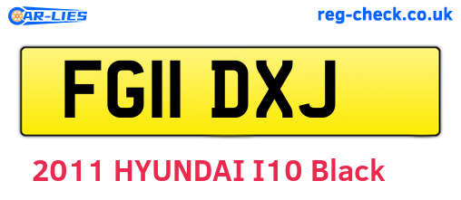 FG11DXJ are the vehicle registration plates.