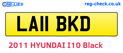 LA11BKD are the vehicle registration plates.