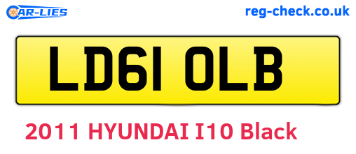 LD61OLB are the vehicle registration plates.