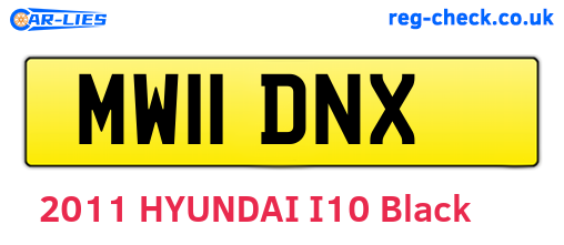 MW11DNX are the vehicle registration plates.