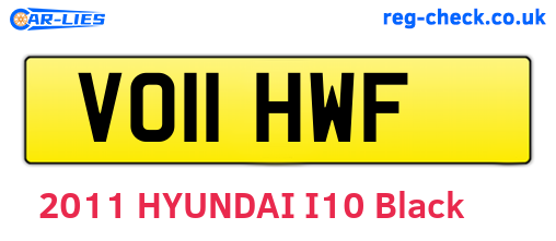 VO11HWF are the vehicle registration plates.