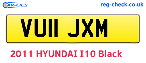 VU11JXM are the vehicle registration plates.