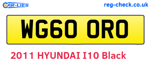 WG60ORO are the vehicle registration plates.