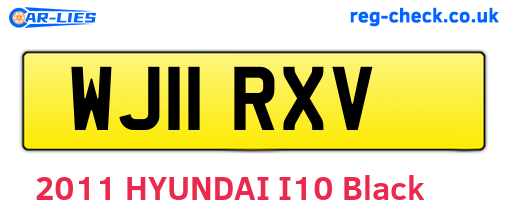 WJ11RXV are the vehicle registration plates.