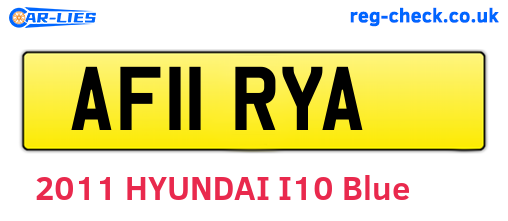AF11RYA are the vehicle registration plates.