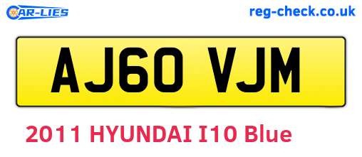 AJ60VJM are the vehicle registration plates.