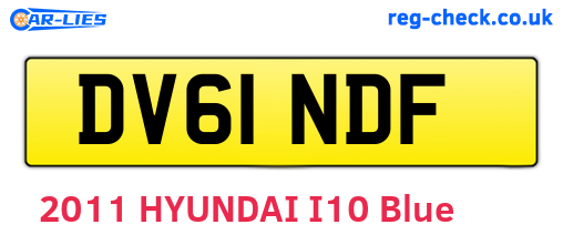 DV61NDF are the vehicle registration plates.