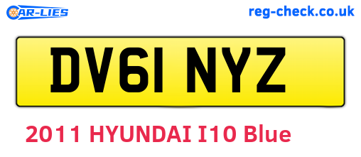 DV61NYZ are the vehicle registration plates.