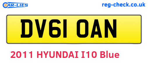 DV61OAN are the vehicle registration plates.