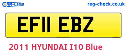 EF11EBZ are the vehicle registration plates.