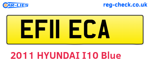 EF11ECA are the vehicle registration plates.