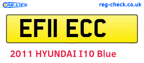 EF11ECC are the vehicle registration plates.
