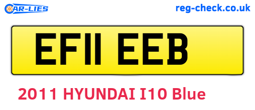 EF11EEB are the vehicle registration plates.
