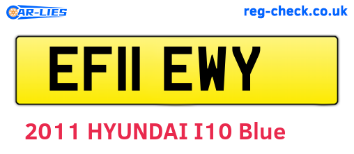 EF11EWY are the vehicle registration plates.
