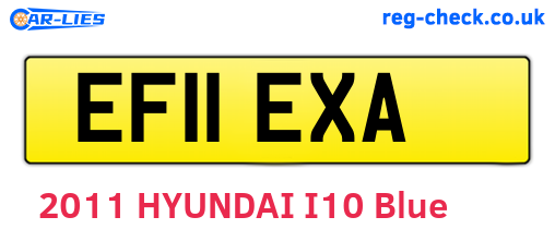 EF11EXA are the vehicle registration plates.