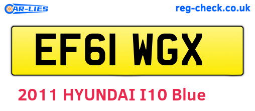 EF61WGX are the vehicle registration plates.