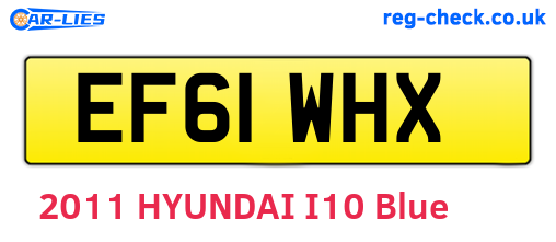 EF61WHX are the vehicle registration plates.