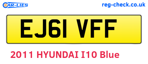 EJ61VFF are the vehicle registration plates.