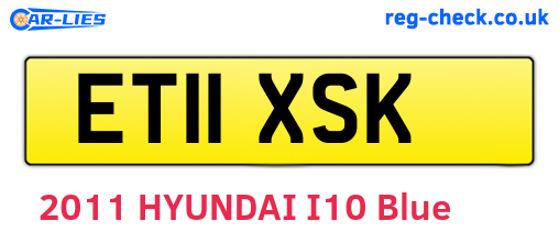 ET11XSK are the vehicle registration plates.