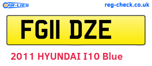 FG11DZE are the vehicle registration plates.